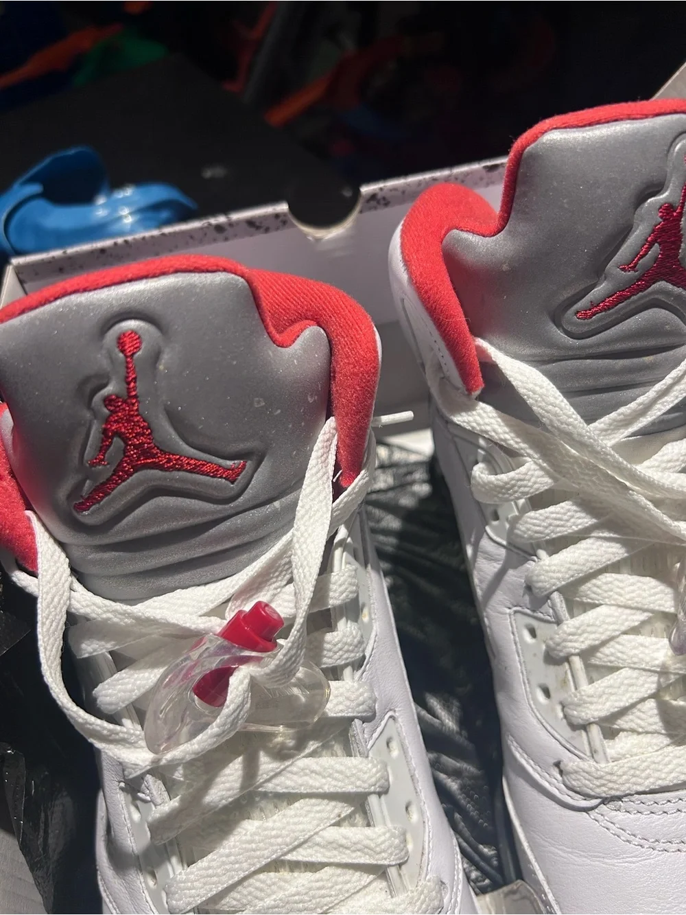 Jordan Air Jordan 5 Retro in White, Black & Red